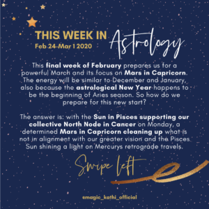 This week in Astrology: Mercury Retrograde in Pisces, Sun in Pisces, Mars on the South Node and more...