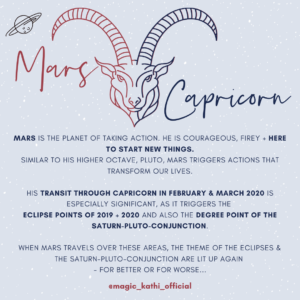 Key Dates for Mars in Capricorn 2020